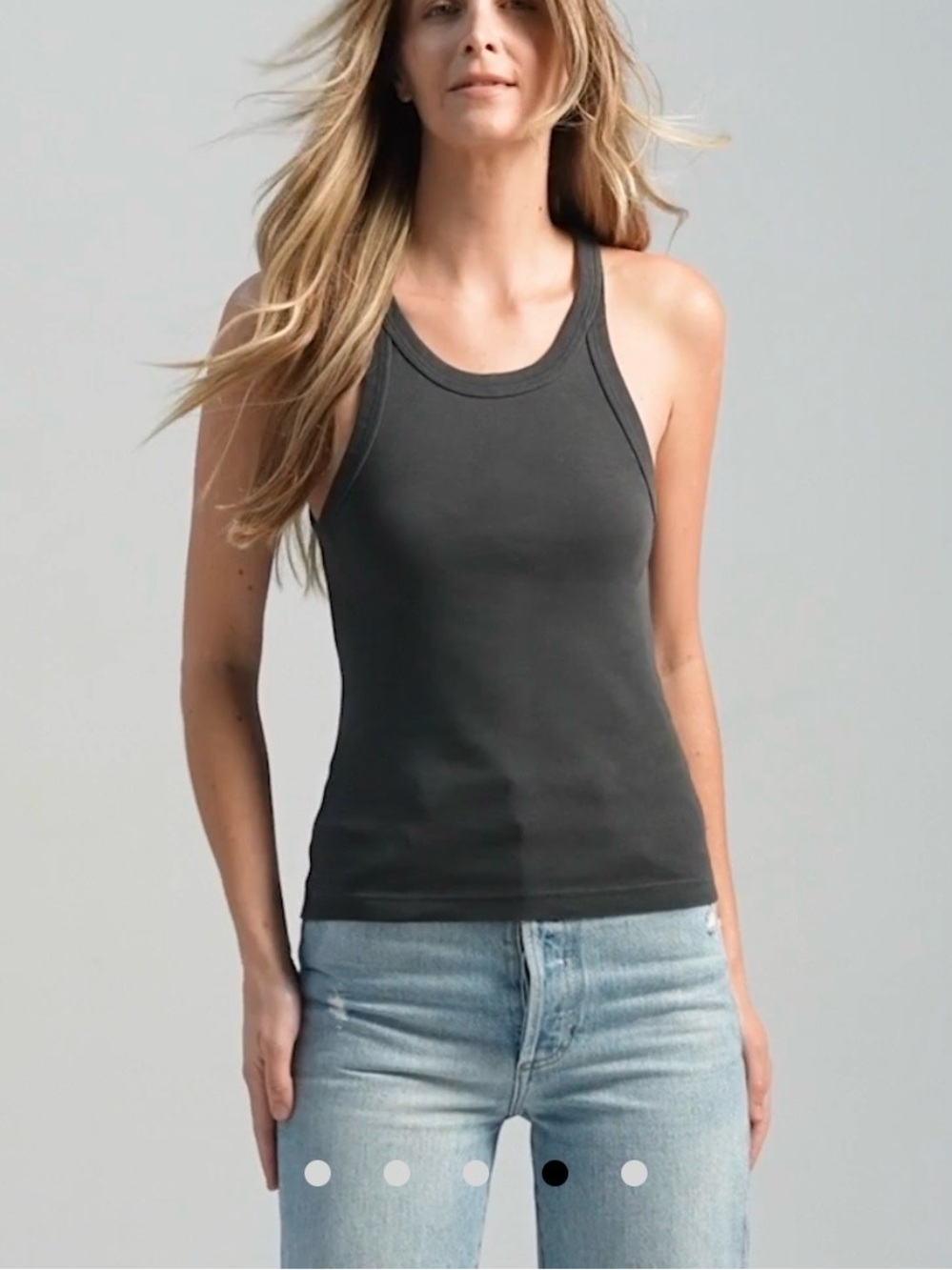 Rowan Pruitt Racerback Ribbed Tank Top - Size Large